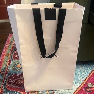 Saint Laurent White Bag with Black Handles